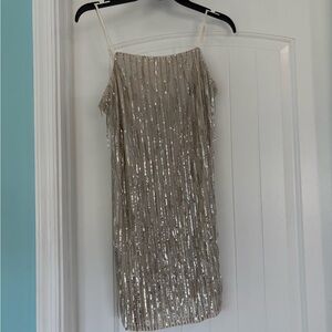 Trixxi Silver Sequin Mini Dress